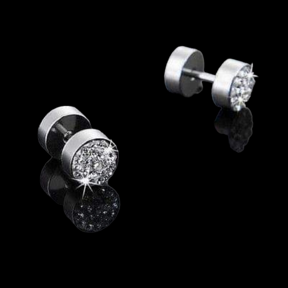 Stainless Steel CZ Cheater Earring Plugs - Picture 1 of 1